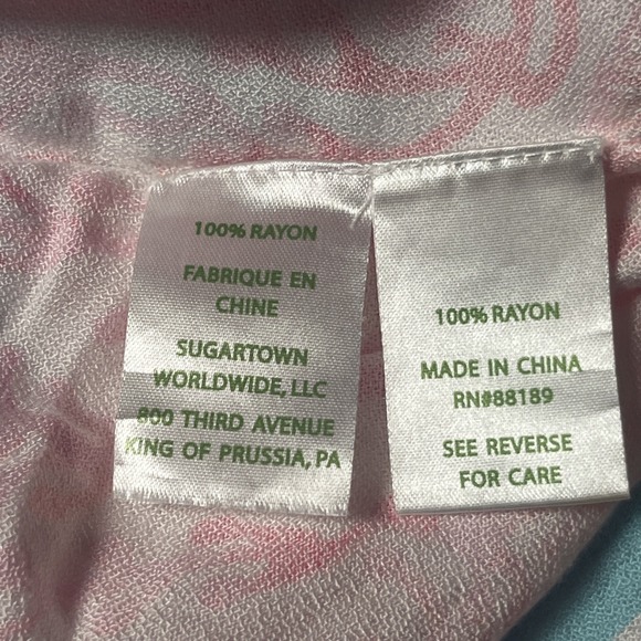 Lilly Pulitzer Thea V-Neck Caftan Dress Pewter Pink Sole Seaurchin L/XL Kimono - Picture 7 of 8